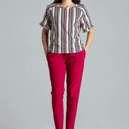 Floral Frill Sleeve Blouse with Elegant Emblem - Très Elite