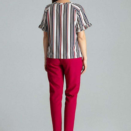 Floral Frill Sleeve Blouse with Elegant Emblem - Très Elite
