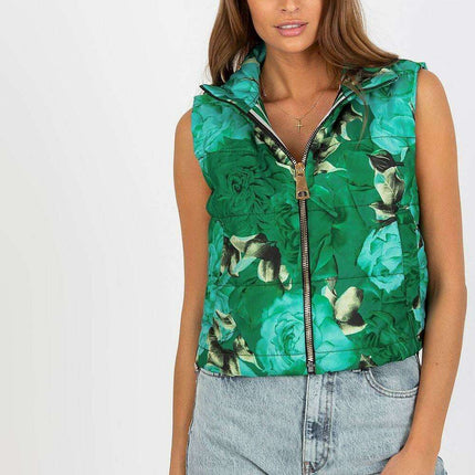 Floral Insulated Gilet with Stylish Zippered Pockets - Très Elite