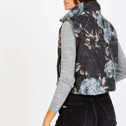 Floral Insulated Gilet with Stylish Zippered Pockets - Très Elite