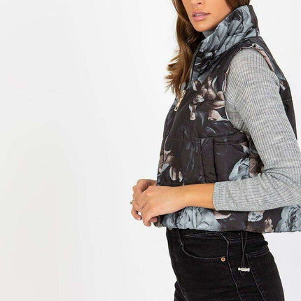 Floral Insulated Gilet with Stylish Zippered Pockets - Très Elite