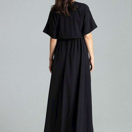 Floral Kimono Sleeve Long Dress with Stylish Envelope Neckline - Très Elite
