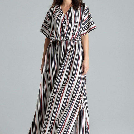 Floral Kimono Sleeve Long Dress with Stylish Envelope Neckline - Très Elite
