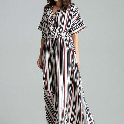 Floral Kimono Sleeve Long Dress with Stylish Envelope Neckline - Très Elite