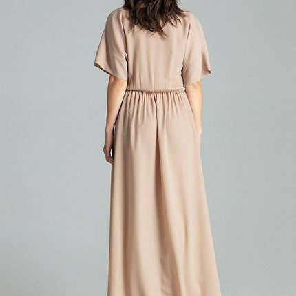 Floral Kimono Sleeve Long Dress with Stylish Envelope Neckline - Très Elite
