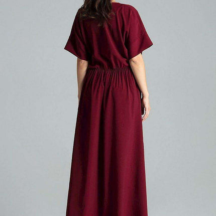Floral Kimono Sleeve Long Dress with Stylish Envelope Neckline - Très Elite