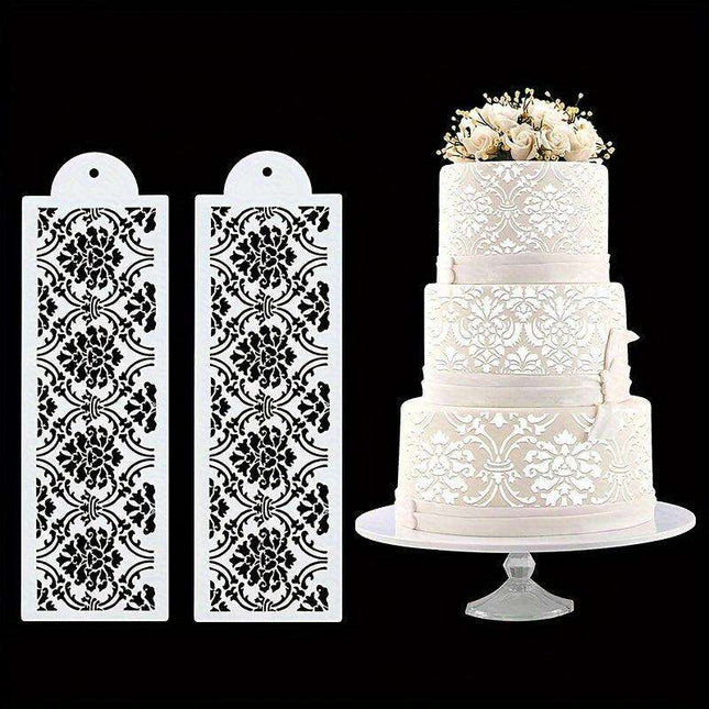 Floral Lace Cake Stencil - Elegant Template for Cake Decorating and Pastry Art
