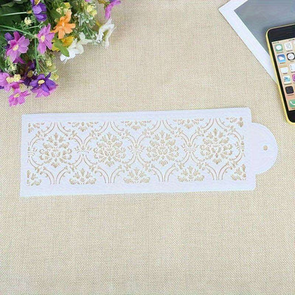Floral Lace Cake Stencil - Elegant Template for Cake Decorating and Pastry Art - Très Elite