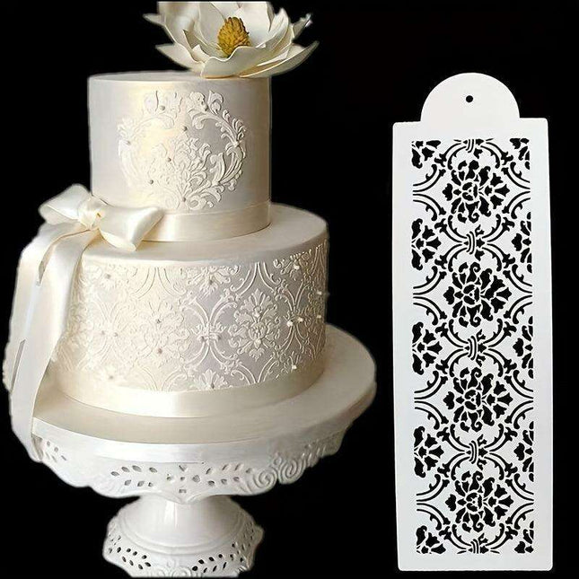 Floral Lace Cake Stencil - Elegant Template for Cake Decorating and Pastry Art