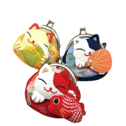 Floral Maneki Neko Wallet - A Stylish Coin Purse for Everyone - Très Elite