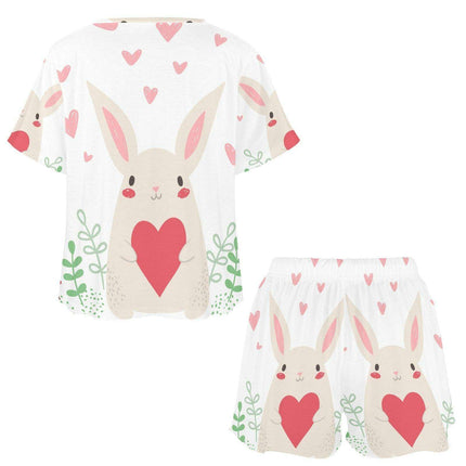 Floral Print Women's Polyester Lounge Set - Cozy Top and Shorts Combo - Très Elite