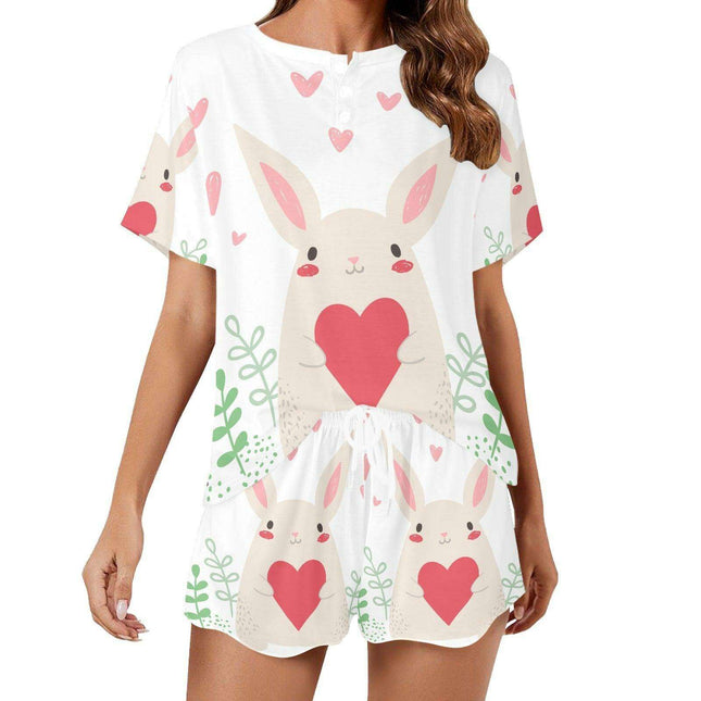 Floral Print Women's Polyester Lounge Set - Cozy Top and Shorts Combo