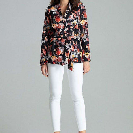 Floral Tie-Waist Asymmetrical Jacket - Très Elite