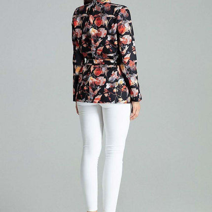 Floral Tie-Waist Asymmetrical Jacket - Très Elite