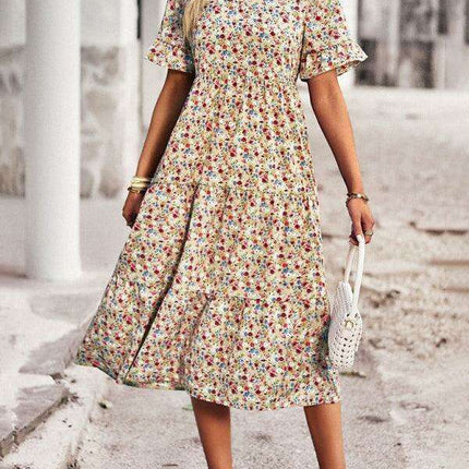 Floral V-Neck Bohemian Summer Dress - Très Elite