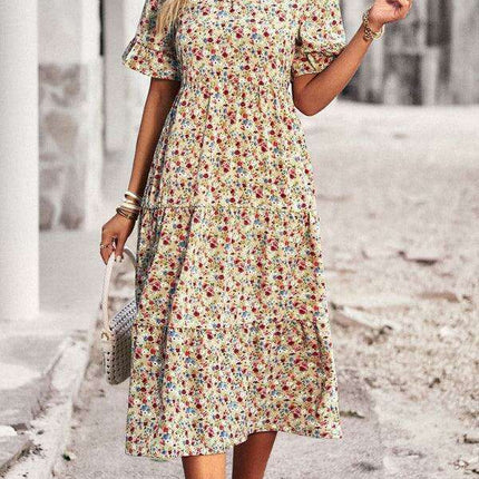 Floral V-Neck Bohemian Summer Dress - Très Elite