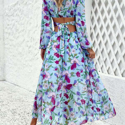 Floral V-neck Ruffled Design Dress - Chic Women's Spring-Summer Essential - Très Elite