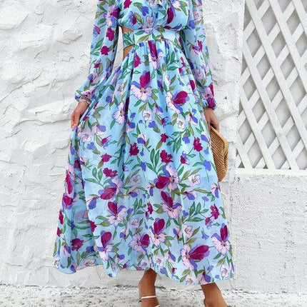 Floral V-neck Ruffled Design Dress - Chic Women's Spring-Summer Essential - Très Elite