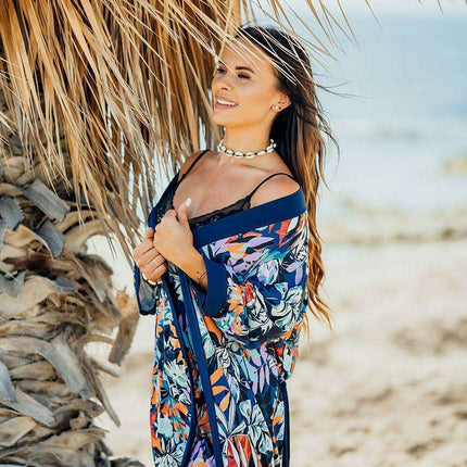 Floral Whispers 3/4-Sleeve Lounge Robe