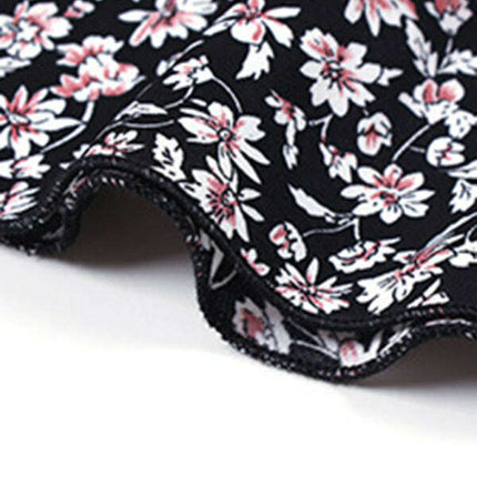 Floral wrap casual resort style strappy full skirt dress - Très Elite