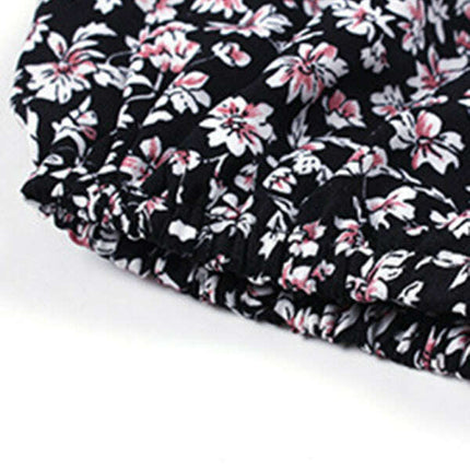 Floral wrap casual resort style strappy full skirt dress - Très Elite