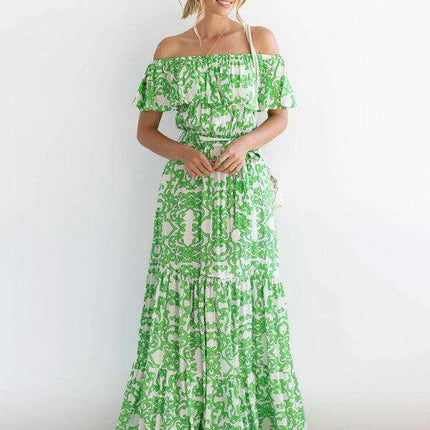 Folk-Inspired Boat Neck Swing Dress for Summer Celebrations