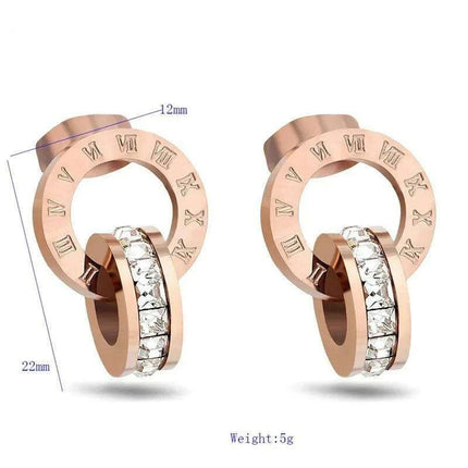 Fortune-Inspired Roman Numeral Stainless Steel Jewelry Set - Elegant Chic Collection - Très Elite