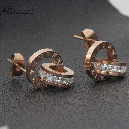 Fortune-Inspired Roman Numeral Stainless Steel Jewelry Set - Elegant Chic Collection - Très Elite