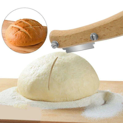 French Bakery Bread Knife Set with Ergonomic Wooden Handle and 5 Curved Blades - Complete Bundle with Packaging Box - Très Elite
