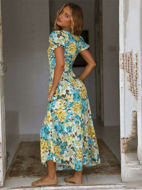 French Blossom Boho Sweetheart Fit & Flare Dress