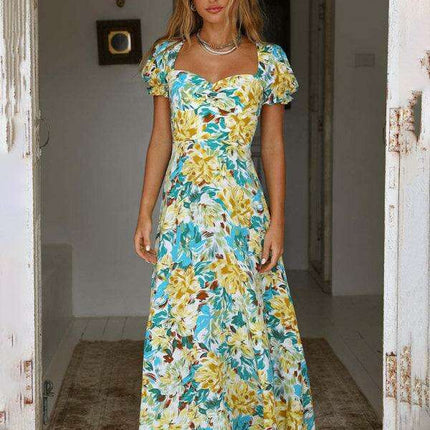 French Blossom Boho Sweetheart Fit & Flare Dress - Très Elite