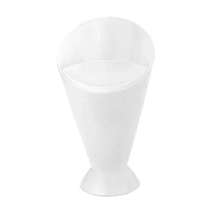 French Fry and Dipping Sauce Stand - Chic White Snack Holder Duo..