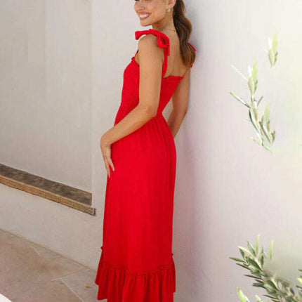 Fresh and sweet simple solid color suspender dress - Très Elite