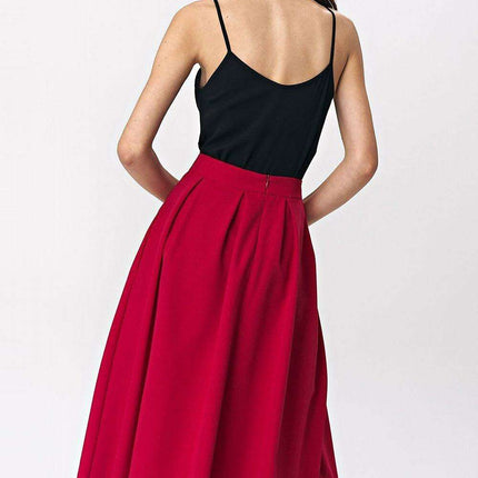 Fuchsia Flared Midi Skirt For Effortless Office Style - Très Elite