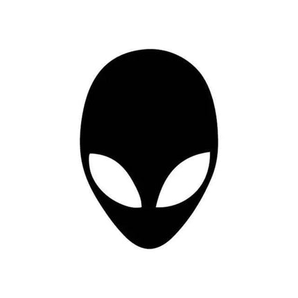 Galactic Alien Head Vinyl Car Decal - Stylish Black/Silver Sticker, 9.6cm x 14cm