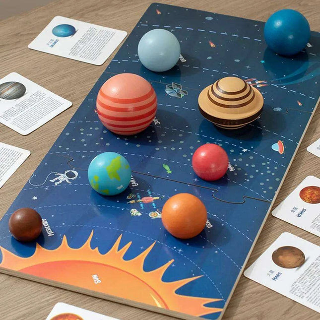 Galactic Discovery Wooden Puzzle Set: Solar System Adventure Kit for Kids
