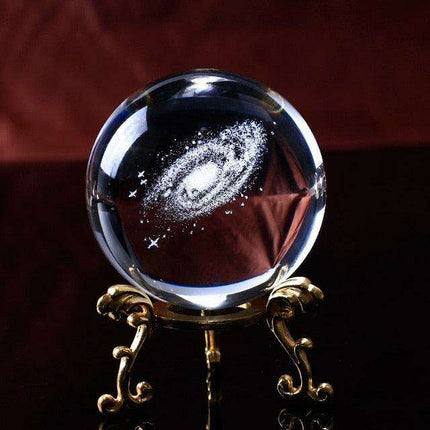 Galactic Elegance: Handcrafted K9 Crystal Celestial Sphere - Très Elite