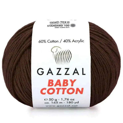 Gazzal Baby Cotton Ball Hand Knitting Yarn - 50g, 165m, Soft Cotton-Acrylic Blend for Creative Crochet & DIY Projects, Turkish Quality.