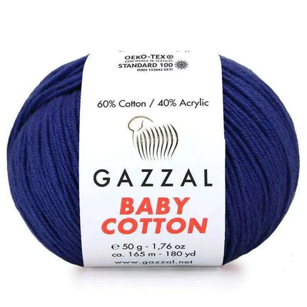 Gazzal Baby Cotton Ball Hand Knitting Yarn - 50g, 165m, Soft Cotton-Acrylic Blend for Creative Crochet & DIY Projects, Turkish Quality..