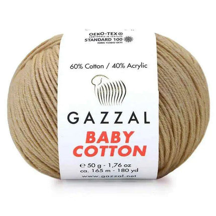 Gazzal Baby Cotton Ball Hand Knitting Yarn - 50g, 165m, Soft Cotton-Acrylic Blend for Creative Crochet & DIY Projects, Turkish Quality..