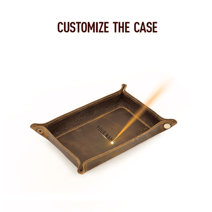 Elegant Leather Desktop Organizer Tray - Stylish Storage Solution