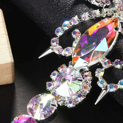 Geometric AB Crystal Toe Chain Anklet - Stylish Foot Jewelry for Dance and Beach Adventures - Très Elite