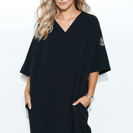 Geometric Cut Macadamia Casual Oversized Sweatshirt Dress - Très Elite