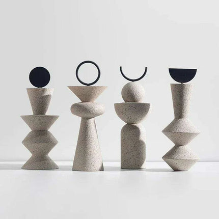 Geometric Elegance: Abstract Sandstone Art Sculpture - Très Elite