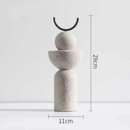 Geometric Elegance: Abstract Sandstone Art Sculpture - Très Elite