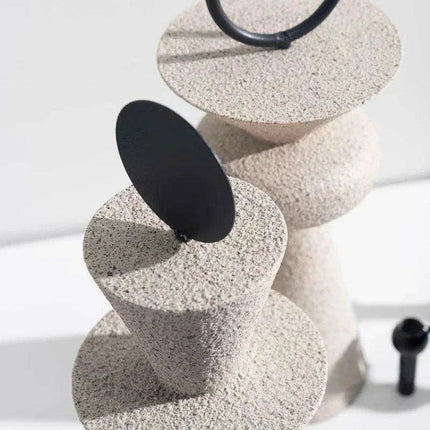 Geometric Elegance: Abstract Sandstone Art Sculpture - Très Elite