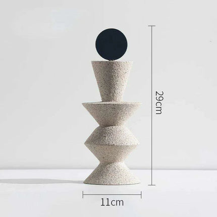 Geometric Elegance: Abstract Sandstone Art Sculpture - Très Elite