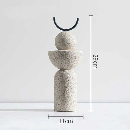 Geometric Elegance: Abstract Sandstone Art Sculpture - Très Elite
