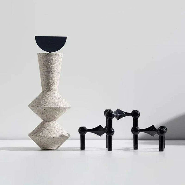 Geometric Elegance: Abstract Sandstone Art Sculpture - Très Elite