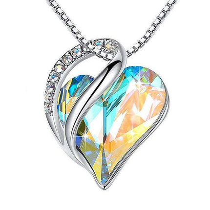 Geometric Heart Pendant Necklace in 925 Silver for Women - Très Elite